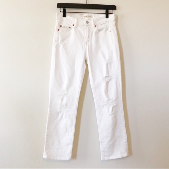 GAP Denim - GAP l White Slim Crop Jean Distressed